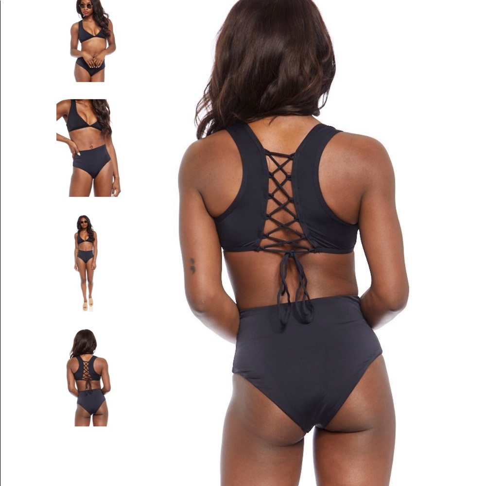 NWT Fab’rik lace up back bikini top